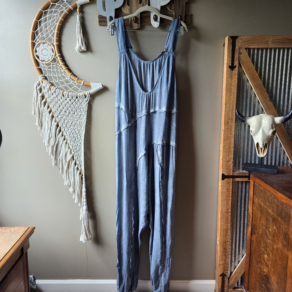 Free People Act Natural Shapeless Harem Romper Jumpsuit - Picture 6 of 8